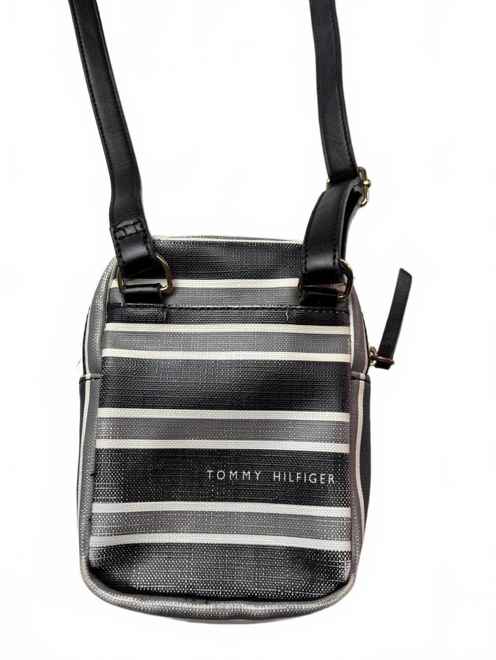 Tommy Hilfiger Black and White Striped Crossbody Bag - Picture 7 of 9